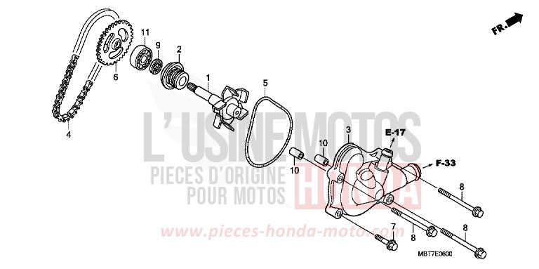 POMPE A EAU de Varadero ABS PEARL CONCOURS BLACK (NHA65) de 2010